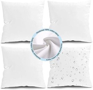 Fixwal Set of 4 Waterproof Outdoor Pillow Inserts