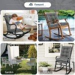 Dark Gray Rocking Chair Cushion Set for Outdoors