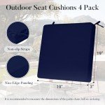 Navy Outdoor Chair Cushions Set of 4