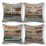 Retro Wood Grain Throw Pillow Covers - Set of 4