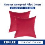 MIULEE Set of 2 Red Outdoor Pillow Covers 18x18