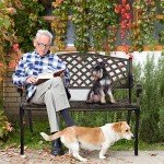 VINGLI 40.5" Bronze Outdoor Garden Bench