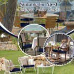 Navy Outdoor Chair Cushions Set of 4