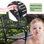 Outdoor Metal Garden Bench with PVC Mesh Pattern