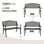 VINGLI 40.5" Bronze Outdoor Garden Bench
