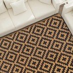 Reversible Outdoor Mat - Black & Brown Lattice