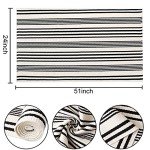 Black and White Striped Outdoor Area Rug 24" x 51