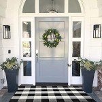 MUBIN Hand-Woven Buffalo Plaid Rug - Black/White