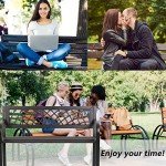 Outdoor Metal Garden Bench with PVC Mesh Pattern