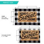 MUBIN Hand-Woven Buffalo Plaid Rug - Black/White