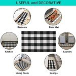 MUBIN Hand-Woven Buffalo Plaid Rug - Black/White