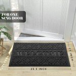 Heavy Duty Waterproof Outdoor Welcome Mat, Black