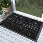 Heavy Duty Waterproof Outdoor Welcome Mat, Black