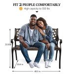 VINGLI 40.5" Bronze Outdoor Garden Bench