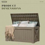 Flamaker 120 Gallon Waterproof Resin Deck Box