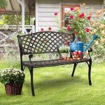 VINGLI 40.5" Bronze Outdoor Garden Bench
