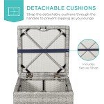 2-Piece Wicker Ottomans for Patio & Backyard