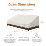 3-Seater Outdoor Patio Deep Sofa Cover - Beige