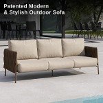 EAST OAK Life Outdoor 3-Seat Sofa with Cushions