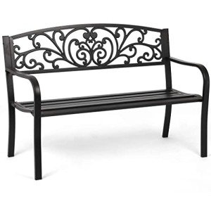 Metal Garden Bench for Patio and Yard Use