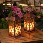 2-Pack 11" Waterproof Solar Lanterns - Antique Copper