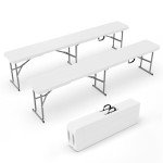 VINGLI 6-Foot Folding Picnic Bench - 2 Pack