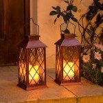 2-Pack 11" Waterproof Solar Lanterns - Antique Copper