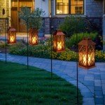 2-Pack 11" Waterproof Solar Lanterns - Antique Copper