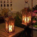 2-Pack 11" Waterproof Solar Lanterns - Antique Copper