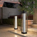Solar-Powered Wicker Lantern for Outdoor Spaces
