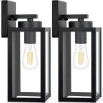 Modern Matte Black Outdoor Wall Light Fixtures - 2-Pack