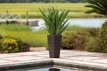 Tall Wicker Outdoor Planter Set - Mocha (2 Pack)