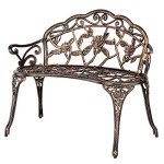 VINGLI 38.5" Rose Metal Bench for Patio