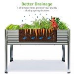 Galvanized Raised Garden Bed with Legs for Patio