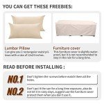 3-Seat Outdoor Rattan Sofa with Beige Cushions