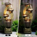 Naturefalls Modern 40" Outdoor Fountain with LED Light