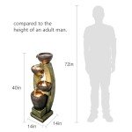 Naturefalls Modern 40" Outdoor Fountain with LED Light