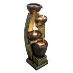 Naturefalls Modern 40" Outdoor Fountain with LED Light