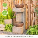 Bumilgar Outdoor Waterfall Fountain with Lights