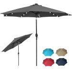 9ft LED Garden Parasol Umbrella for Patio