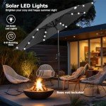 9ft LED Garden Parasol Umbrella for Patio