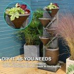 Outdoor 5-Tier Waterfall Fountain with LED Lights