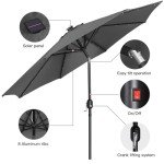9ft LED Garden Parasol Umbrella for Patio