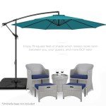 10ft Offset Hanging Patio Umbrella with Easy Tilt