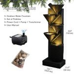 Outdoor 5-Tier Waterfall Fountain with LED Lights