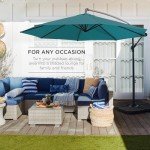 10ft Offset Hanging Patio Umbrella with Easy Tilt