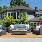 9ft LED Garden Parasol Umbrella for Patio