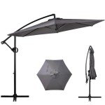 Shintenchi Dark Gray Cantilever Patio Umbrella