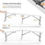 VINGLI 6-Foot Folding Picnic Bench - 2 Pack