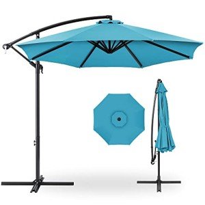 10ft Offset Patio Umbrella with Easy Tilt - Sky Blue